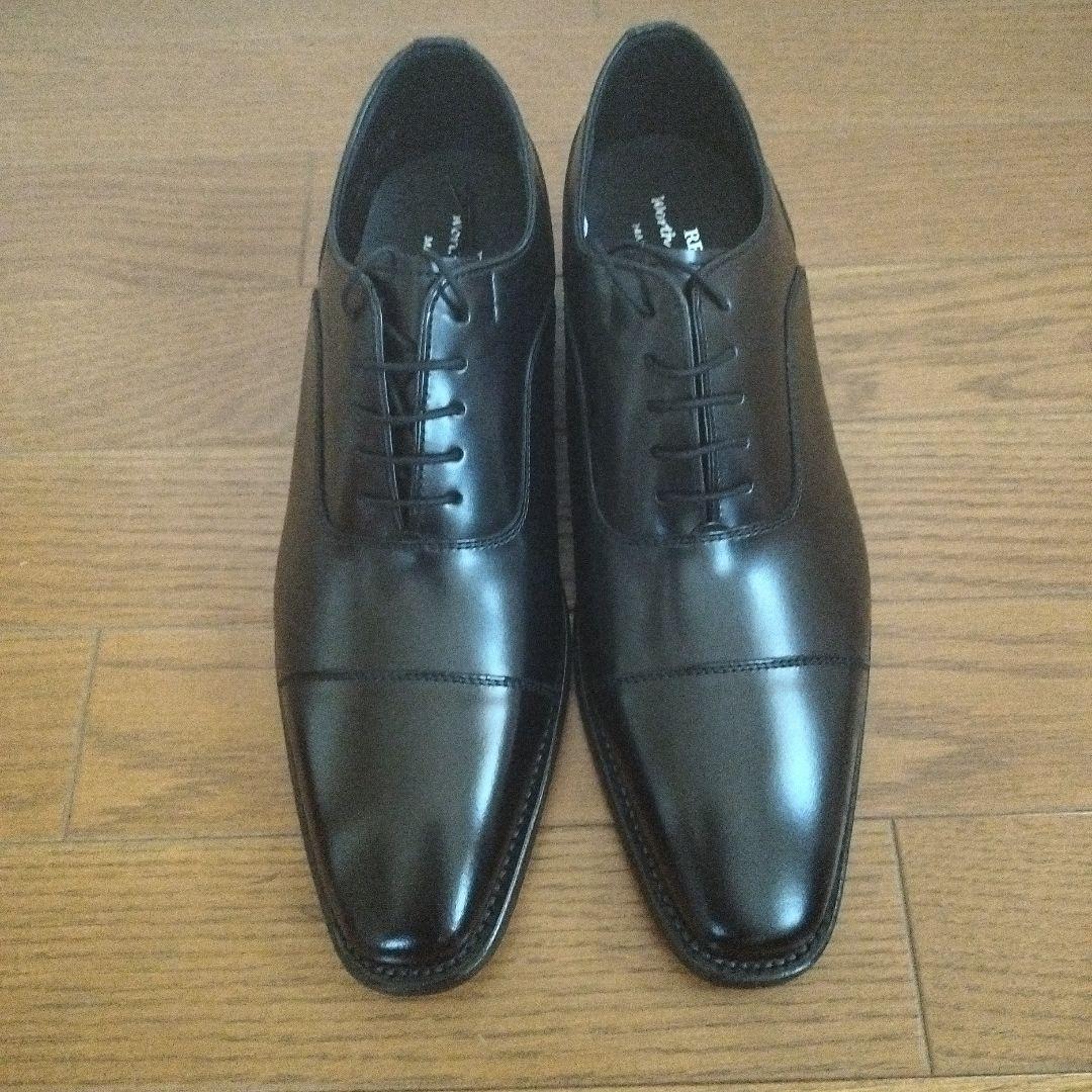 25センチ、リーガル、黒色、ストレートチップ