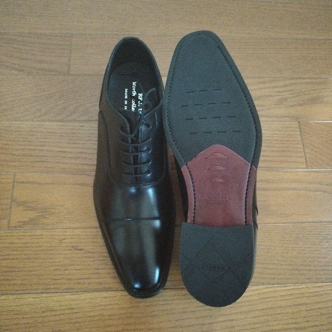 25センチ、リーガル、黒色、ストレートチップ