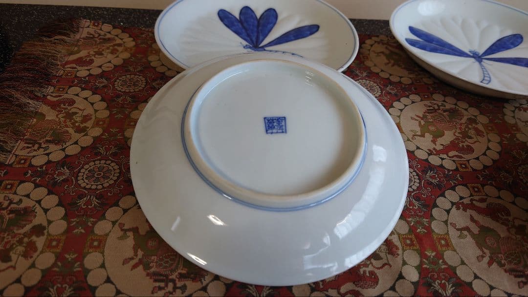 九谷須田菁華蜻蛉中皿5点