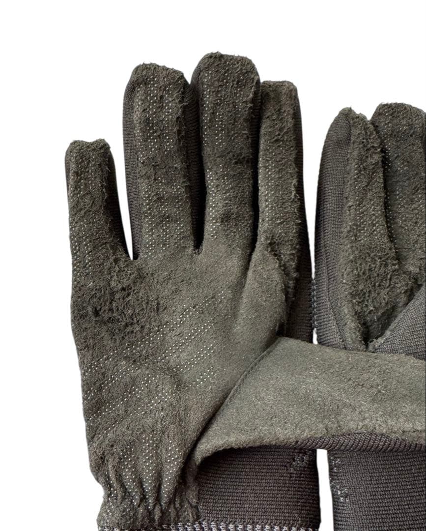 Dents 黒 レザー 手袋 ニットカフ付き M