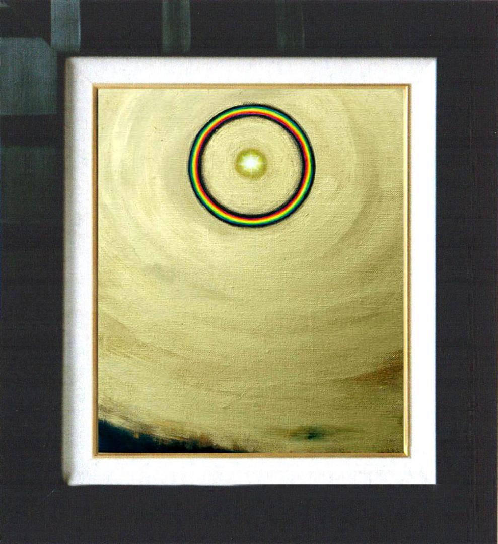 油絵 菅家令子 絵 絵画インテリア 額付(銀) F3-G112023 風景祈希望