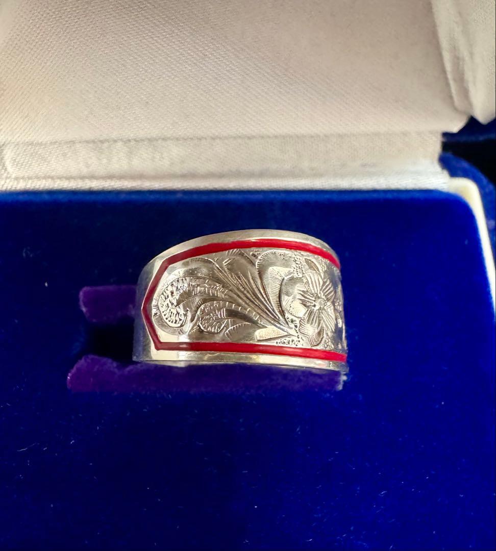 ハワイアンジュエリー　リング　14K ホワイトゴールド　13.5号