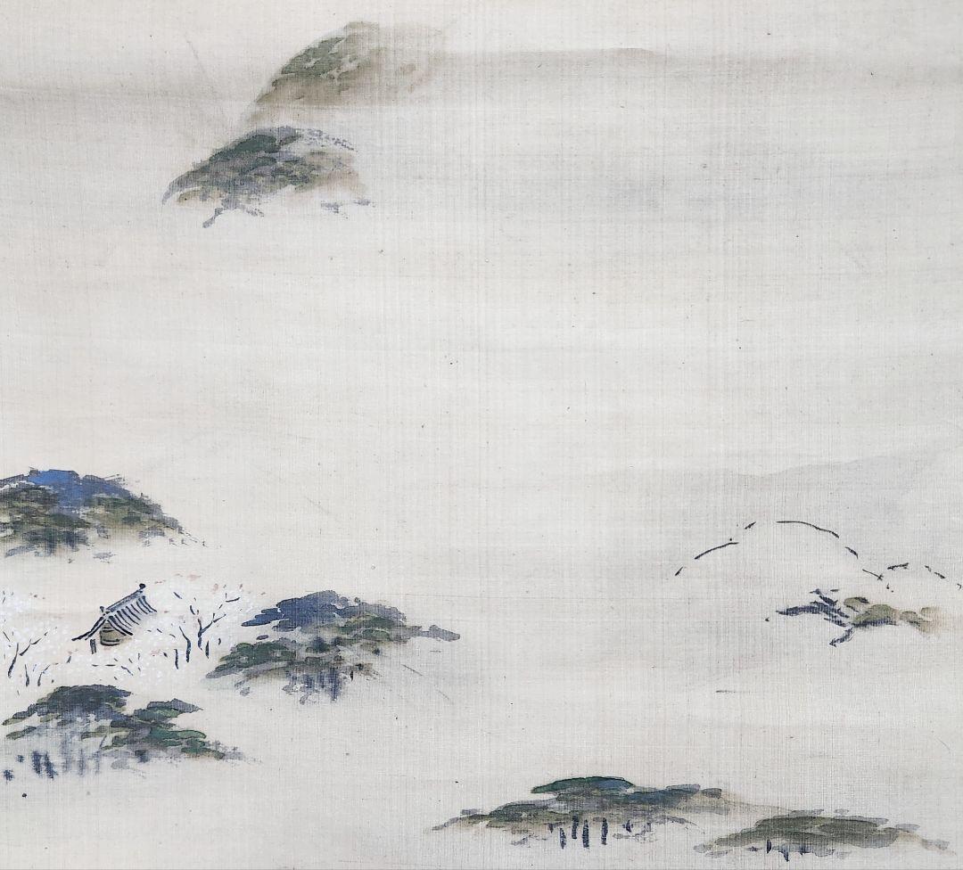 【近江八景図 双幅】狩野友甫宴信 1009 滋賀 掛け軸 肉筆 江戸狩野