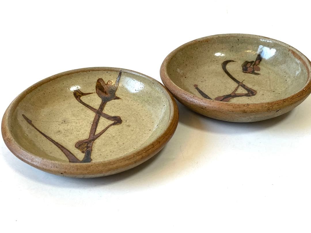 浜田庄司 象嵌小皿 まんじゅう皿 人間国宝 民藝 1488w1 浜田庄司 象嵌