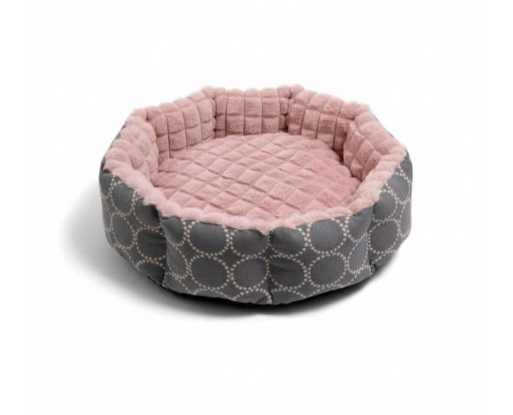 ❤Mサイズ❤dop タンバリン⚮̈ ペットベッド □グレー✕ピンク□