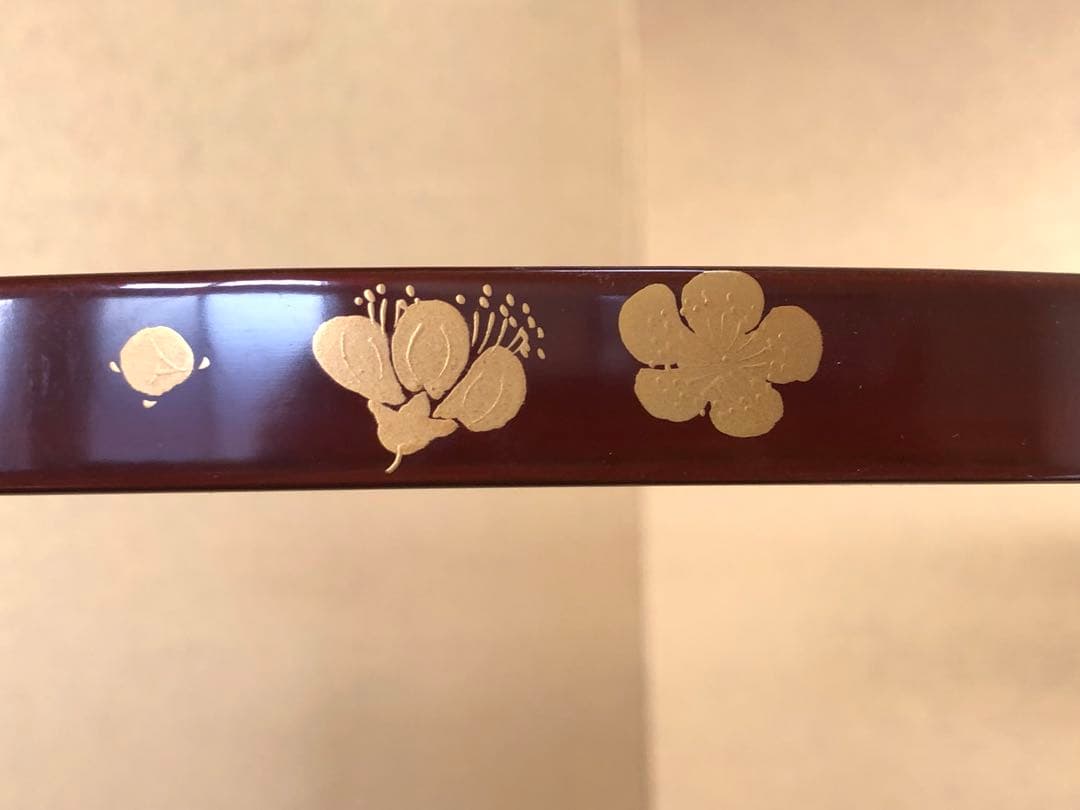 《R》茶道具 溜塗 三友棚 組立式 塗師 川瀬表完作 共箱　260114き3