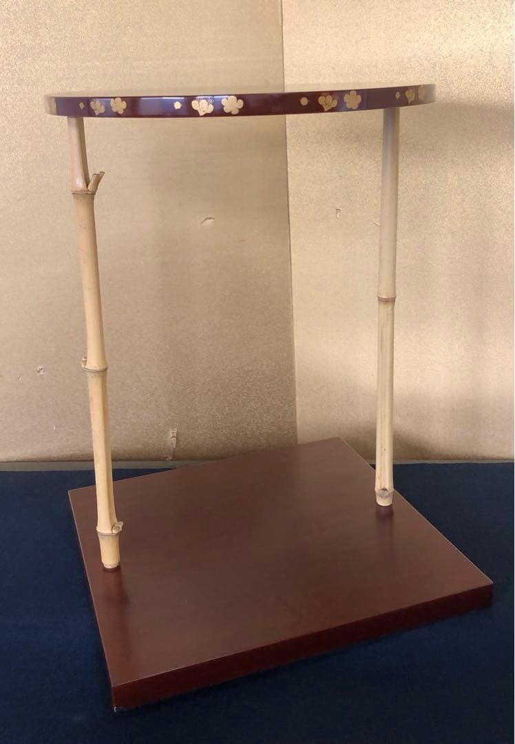 《R》茶道具 溜塗 三友棚 組立式 塗師 川瀬表完作 共箱　260114き3