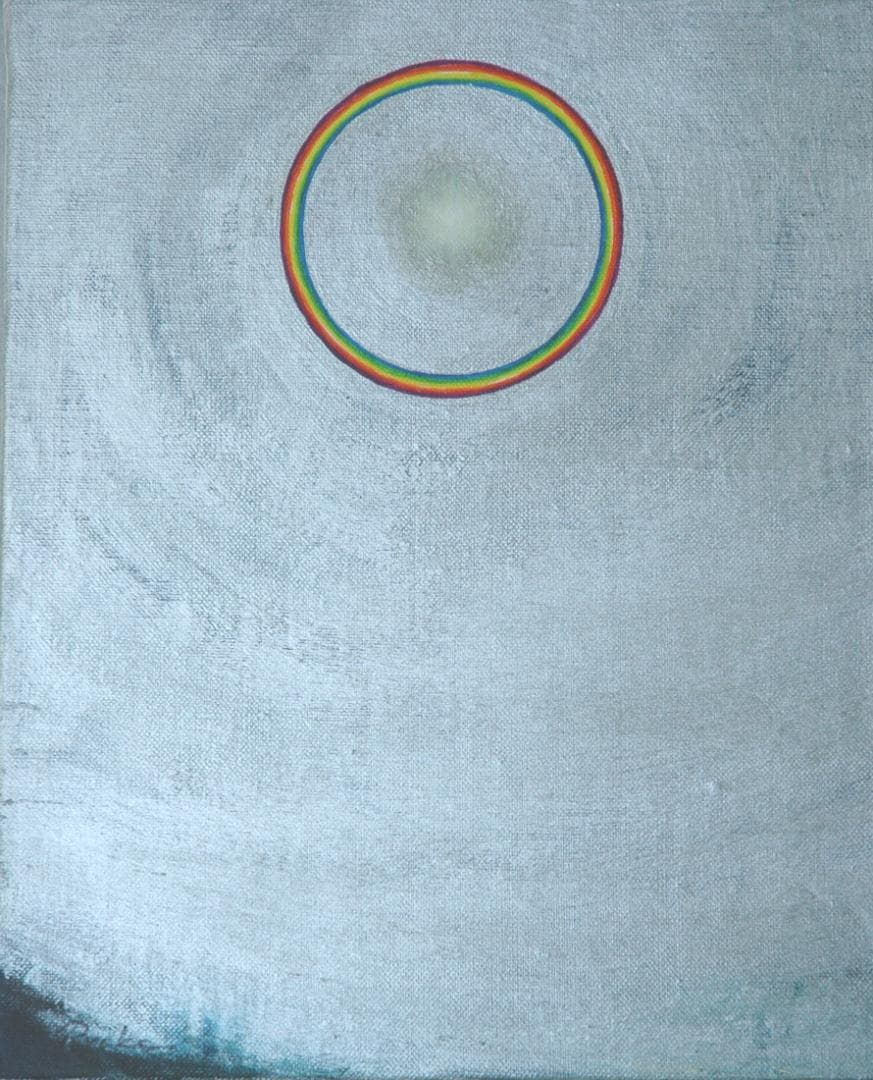 油絵 菅家令子 絵 絵画インテリア 額付(白) F3-S72023 風景 祈り