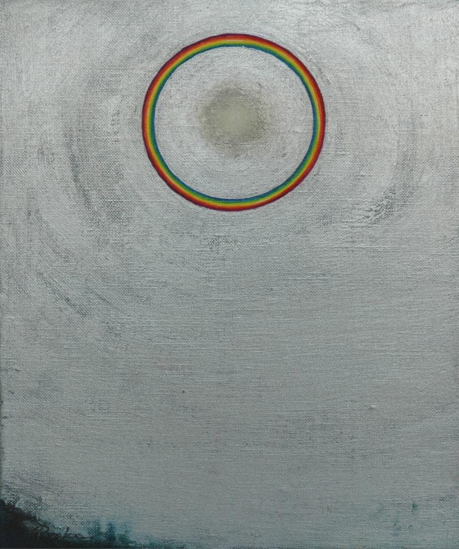 油絵 菅家令子 絵 絵画インテリア 額付(白) F3-S72023 風景 祈り