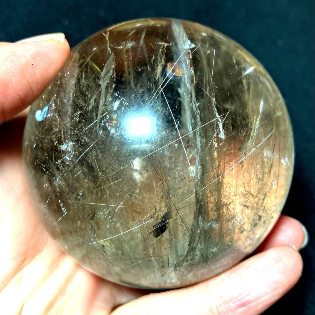 超特大83mm ゴールドルチルクォーツ金針水晶パワーストーン 超特大