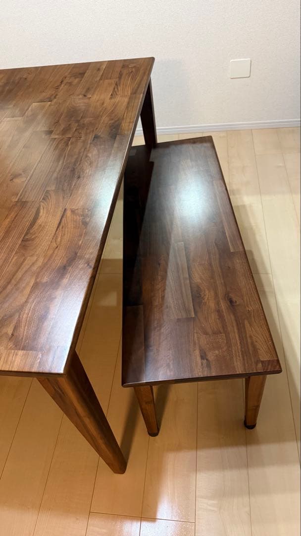 【RUuCHAN☆ 】木製ダイニングテーブルセット ベンチ付き