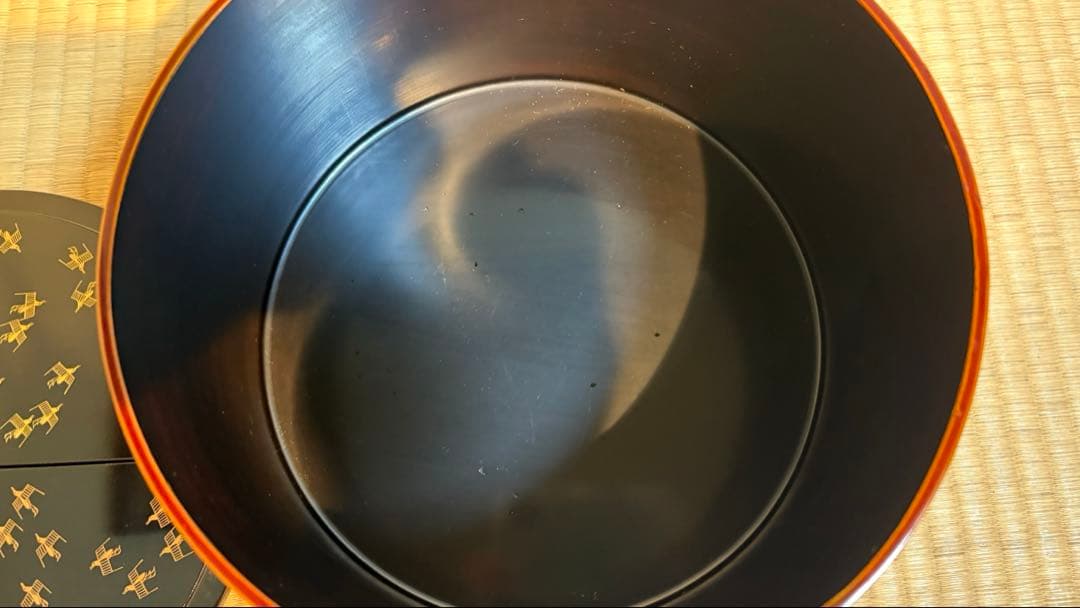 裏千鳥　曲水指 水指『春慶塗　鳥金蒔絵蓋　茶道具