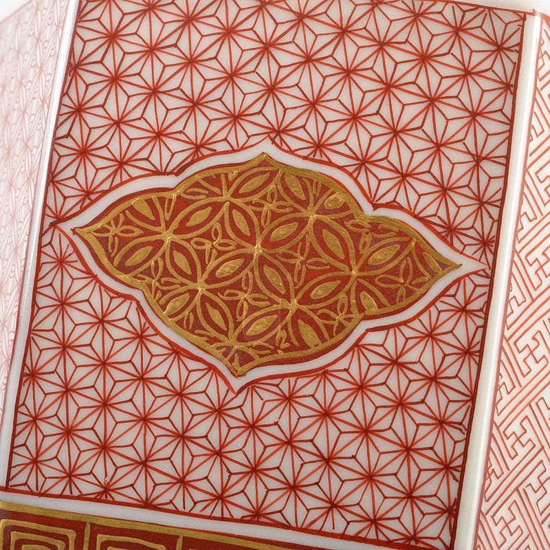 茶道具 九谷焼 西野昭弘 昭月造 本金赤細書小紋 香炉 共箱 U R6040