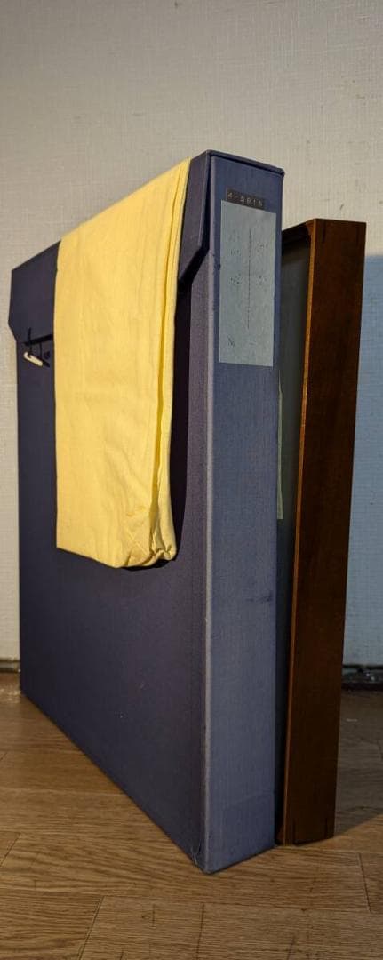 【真作】絵画　小川博　日本画4号　妙高　荘厳な雪山と湖　箱・黄袋入　U137