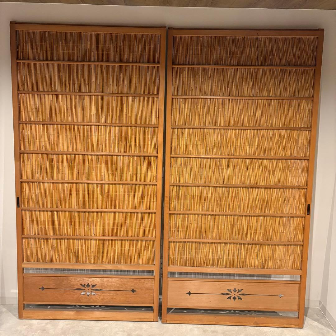古い建具 1枚 簾戸 すど 葦戸よしど 夏障子 御簾戸