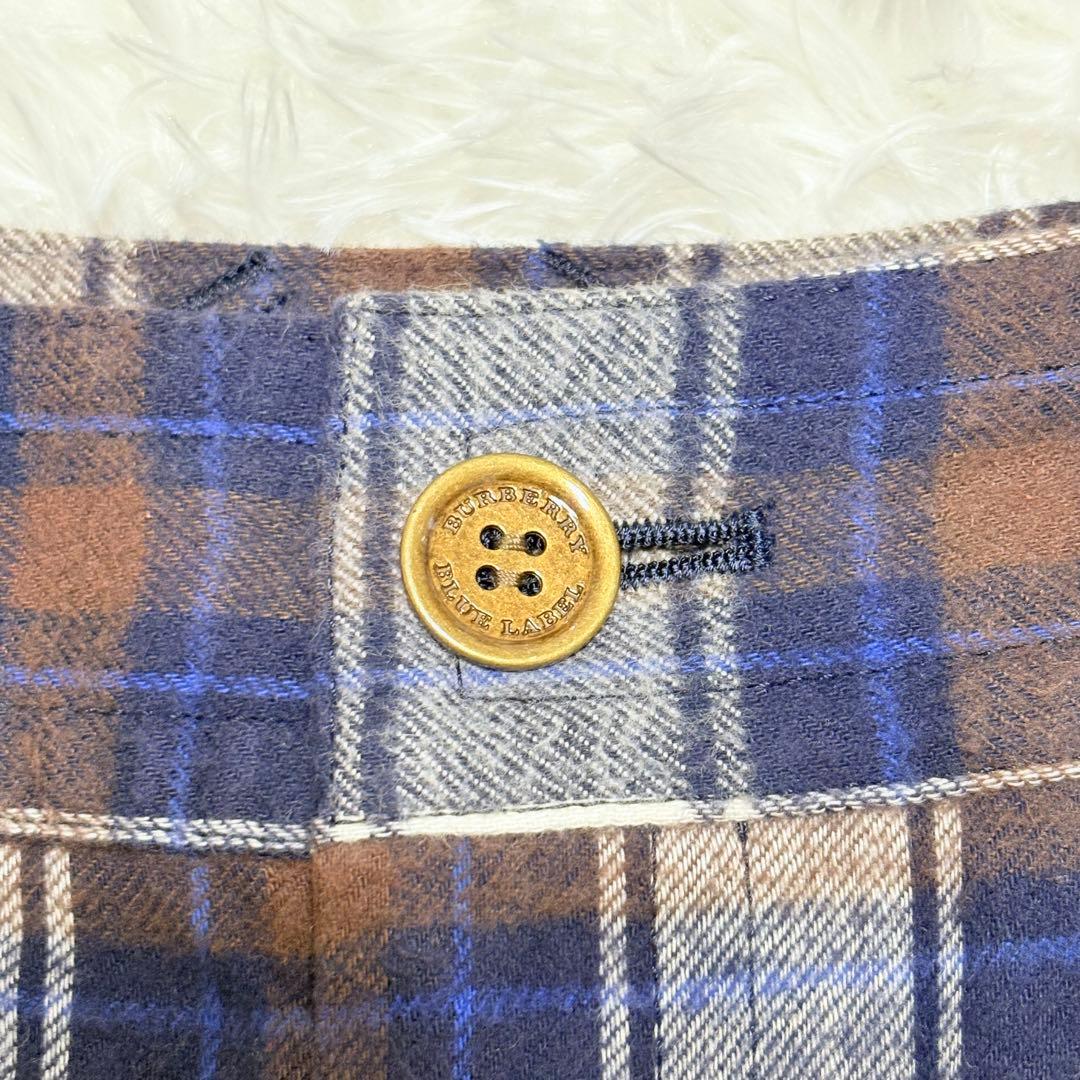 BURBERRY チェック　フリルミニスカート　Y2K 平成ファッション　ブルー