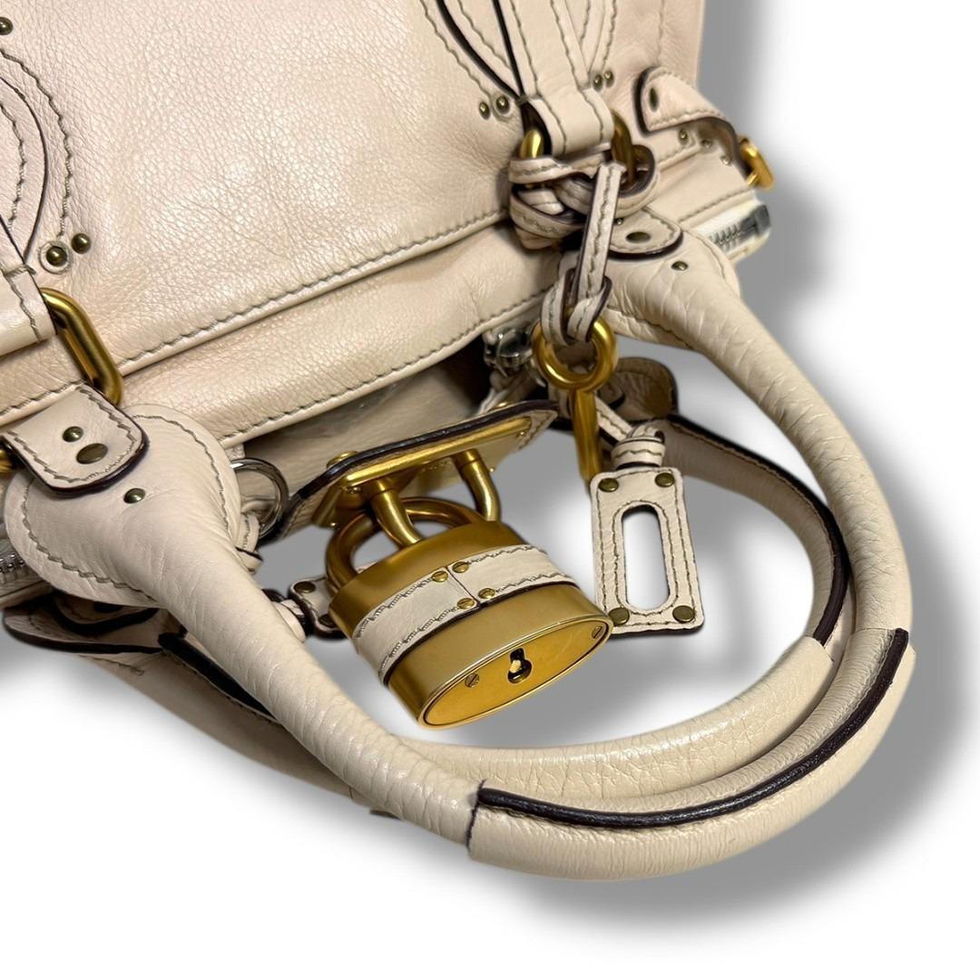 J7314 良品 クロエ Y2Kアーカイブパディントン ハンドバッグ アイボリー