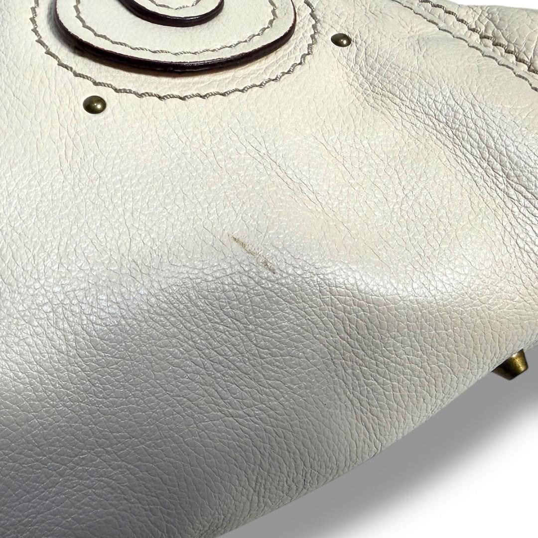 J7314 良品 クロエ Y2Kアーカイブパディントン ハンドバッグ アイボリー