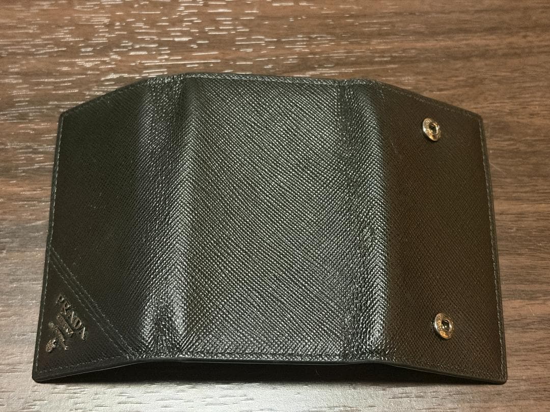 極美品】PRADA 6連キーケース サフィアーノ オールブラック 金具黒