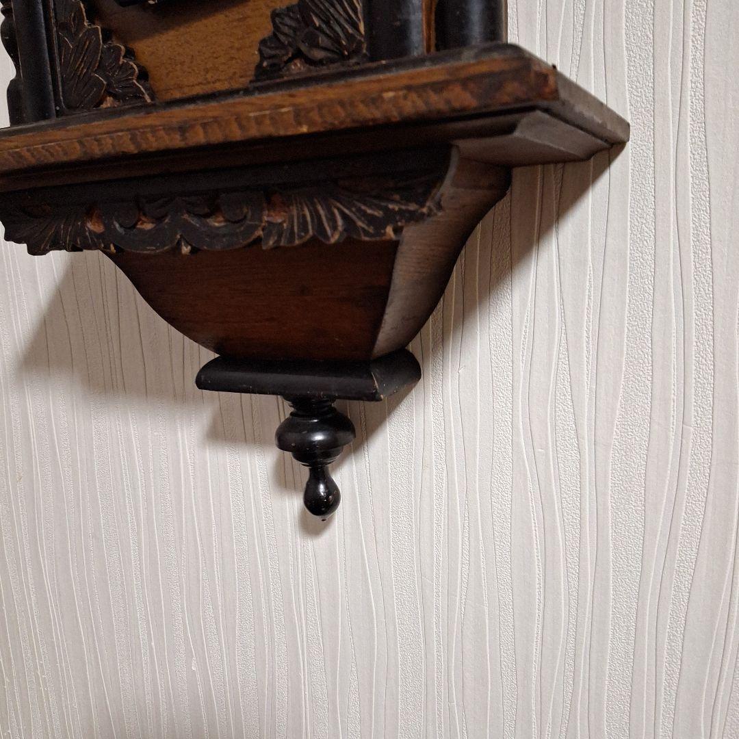 324 彫刻入り振り子掛時計　小型ひまわり柱時計