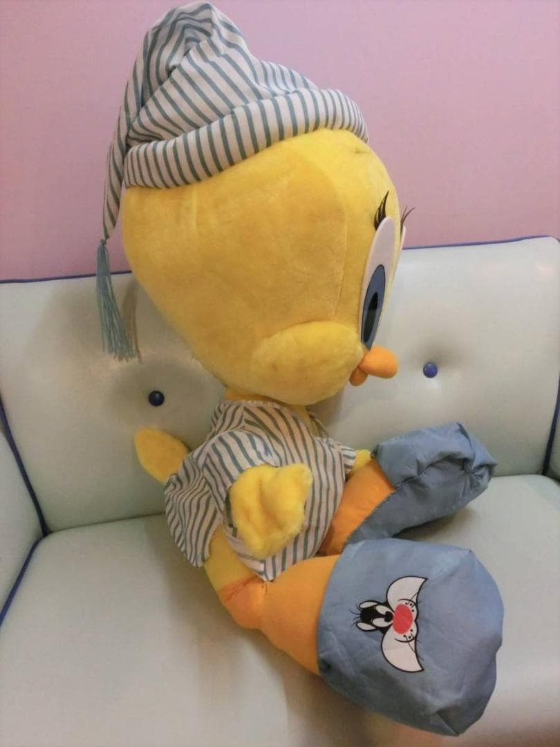 ルーニーテューンズ◆トゥイーティー 超特大1m ぬいぐるみ人形 90s
