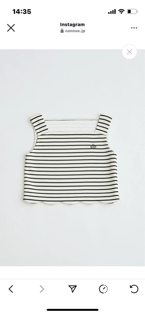 【即日発送】刺繍入りスカラップタンクトップ