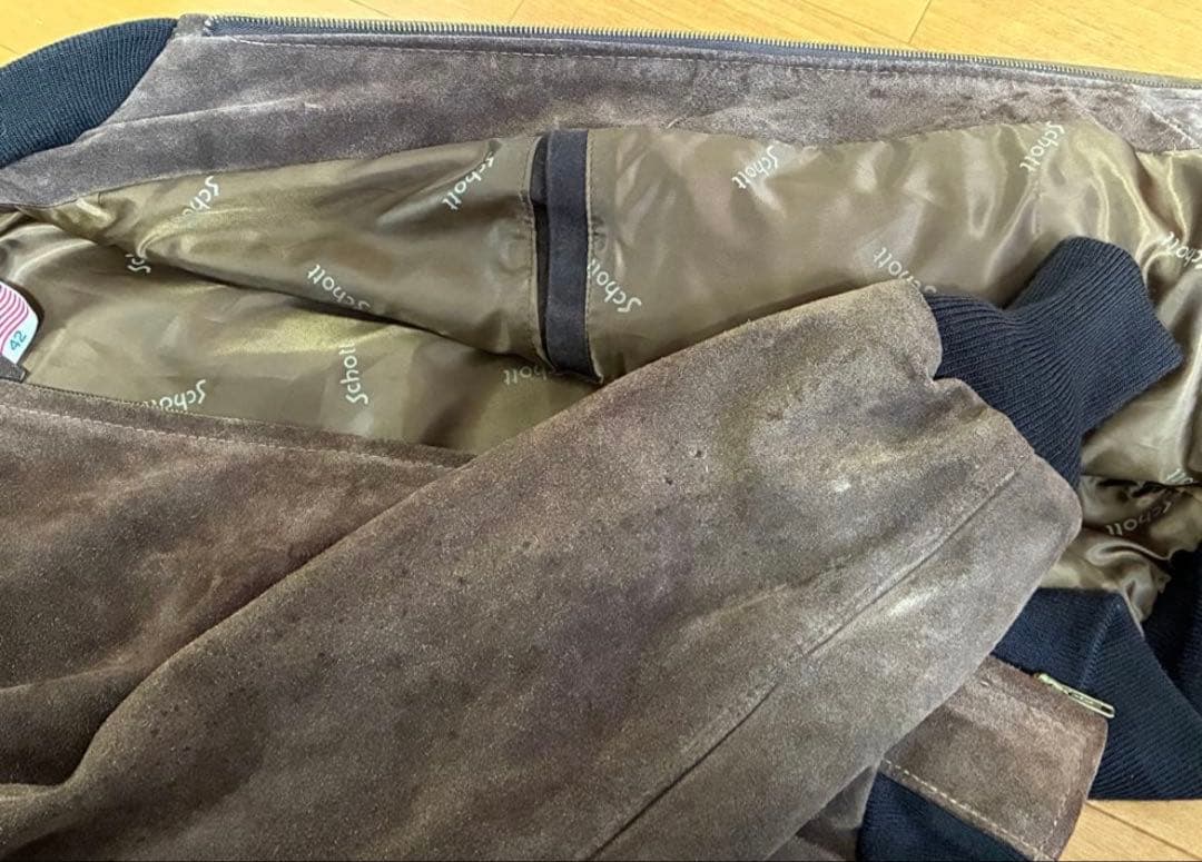 ジャケット・アウター schott suede ma1 flight bomber jacket