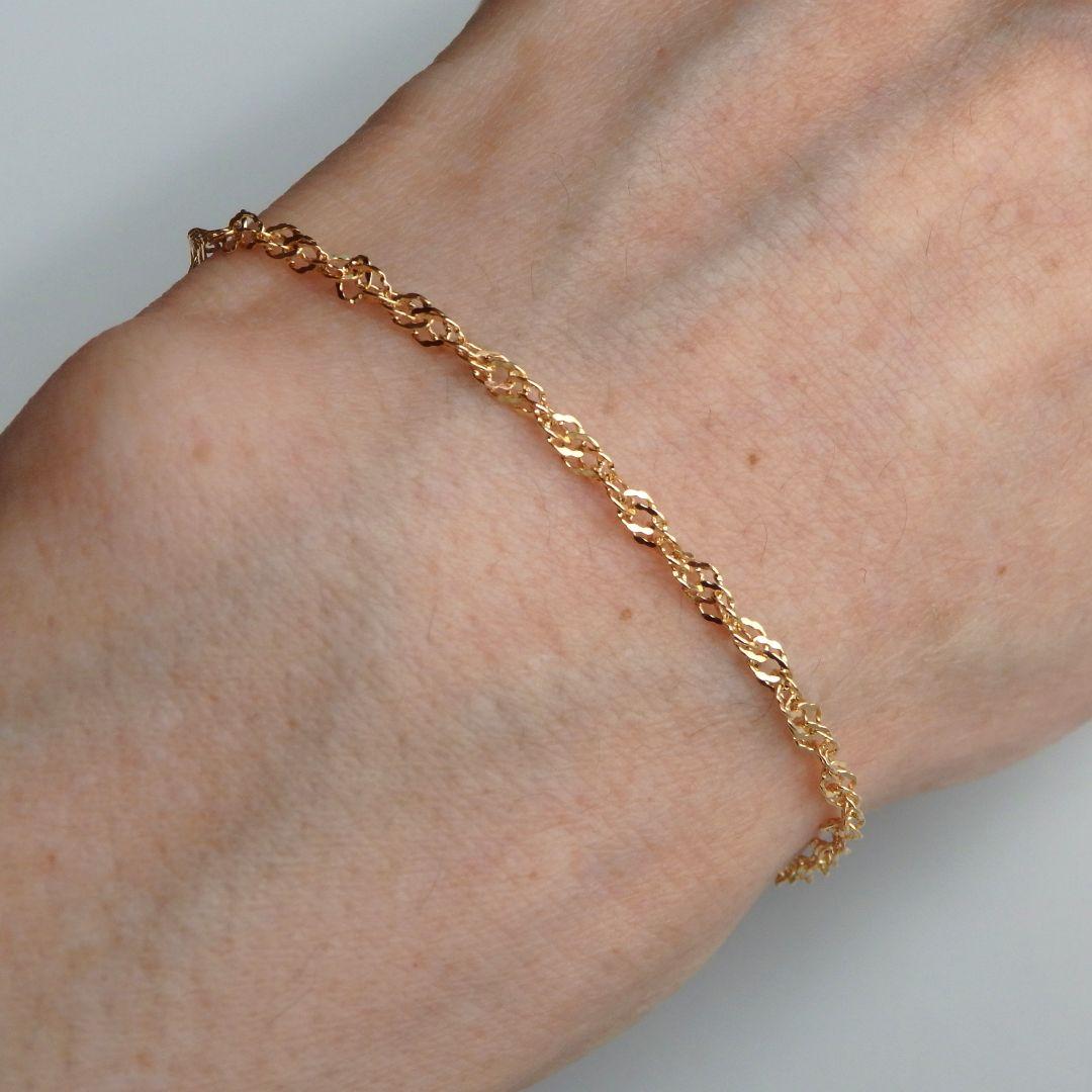 こっつん様専用 k18ブレスレット スクリューチェーン 2.4㎜幅 つけっぱなし