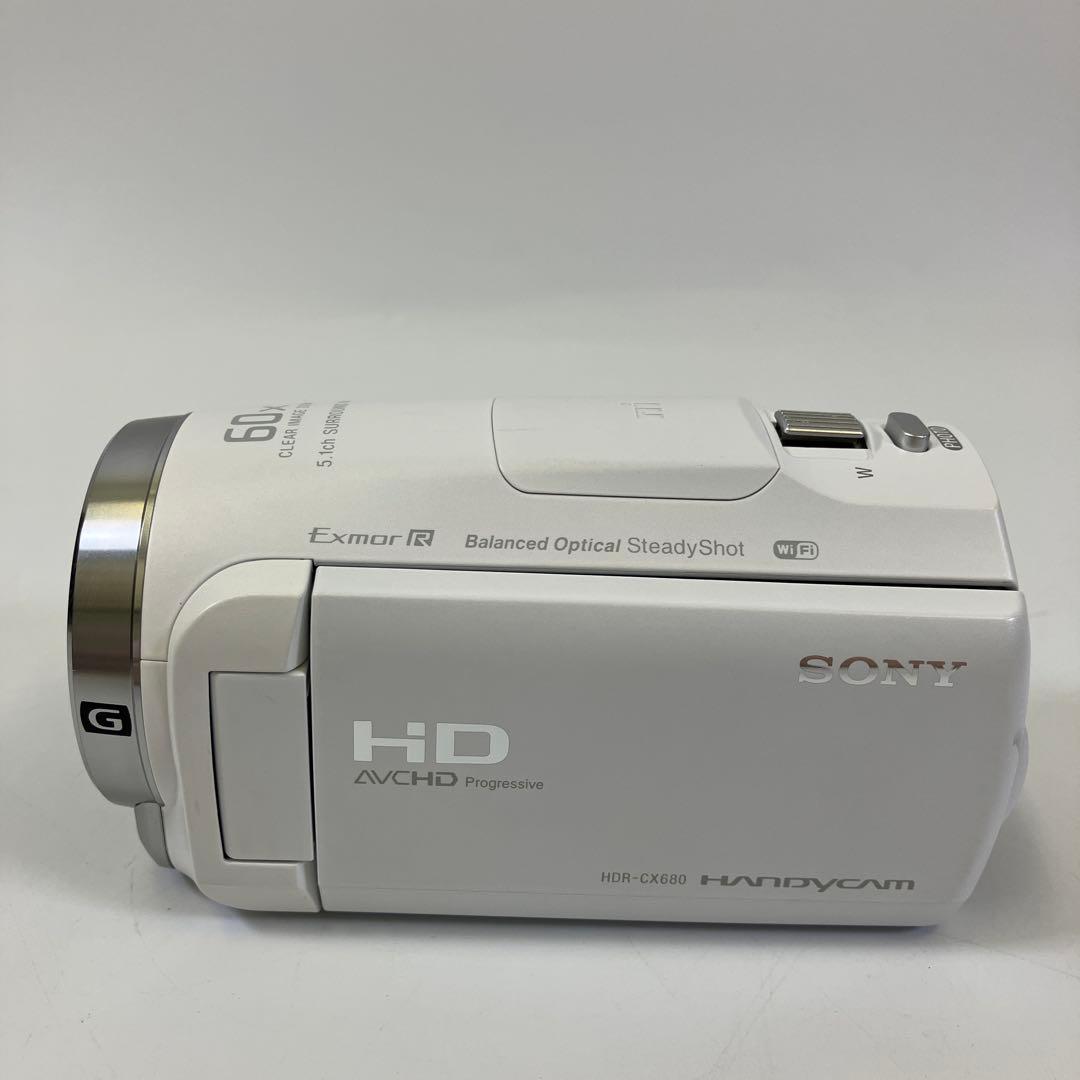 【中古】SONY HDR-CX680 ホワイト 本体 バッテリー2個付き