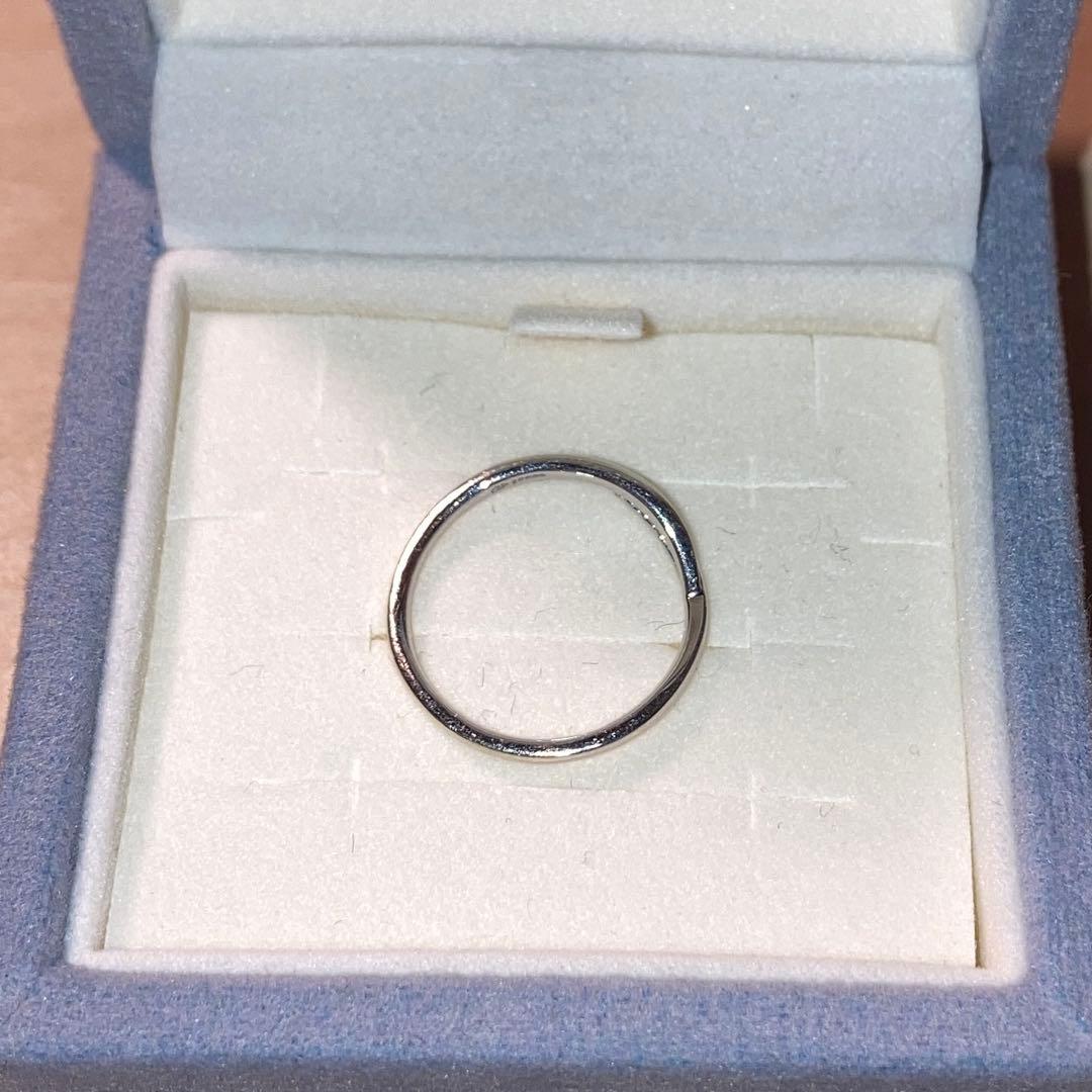 カナル4℃ K10 ホワイトゴールド ピンキーリング 5号 ダイヤモンド