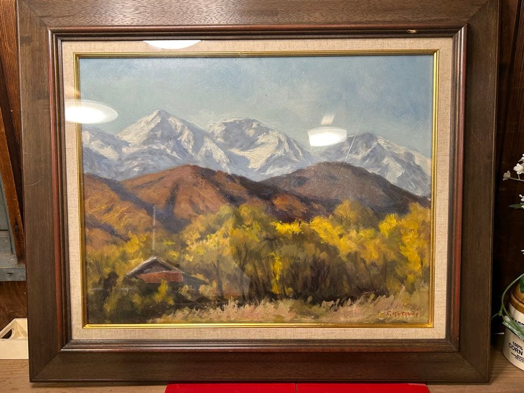 小渓住久　1982年　白馬新雪　油彩画