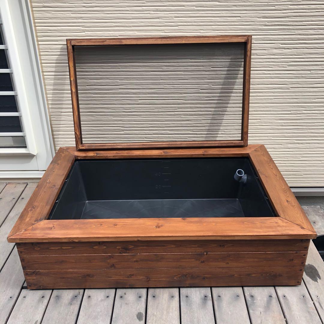 はる様オーダー品 ビオトープ木枠 トロ船60L用 網枠付き