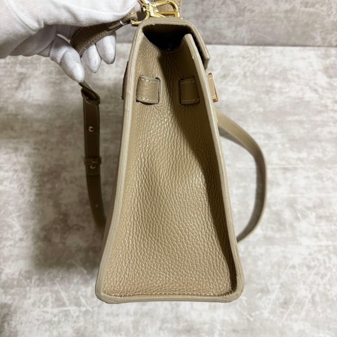 H291 未使用級✨ テディブレイク　ハンドバッグ　2way レザー　チャーム