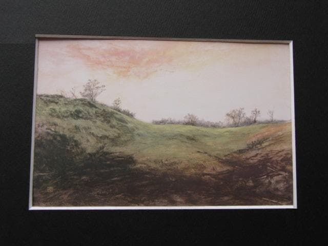 小松謙一、【あさの丘に】、希少な額装用画集より、新品額装付、状態良好