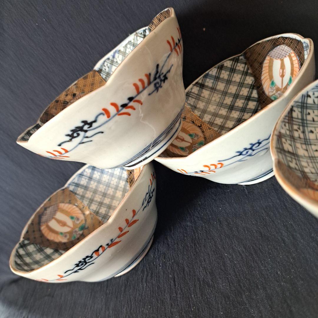 古伊万里色絵向付5客セット 古伊万里色絵向付5客セット