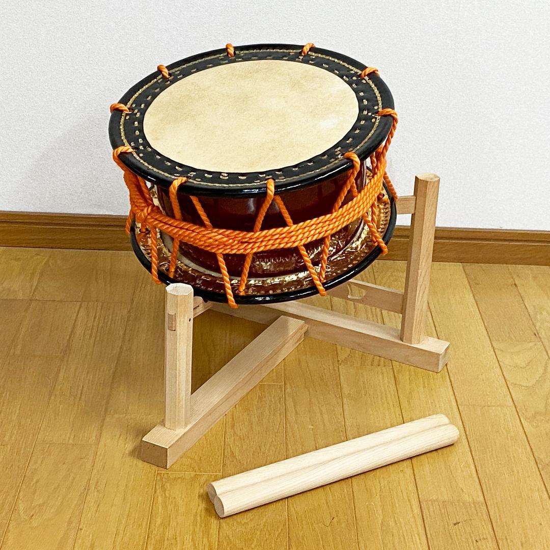 締太鼓 和太鼓 和楽器 バチ スタンド付き 伝統芸能