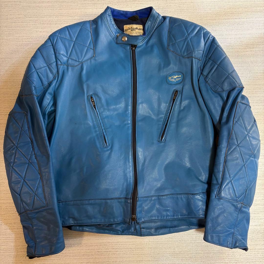 70s ルイスレザー スーパーファントム 青襟 ライダース ヴィンテージ