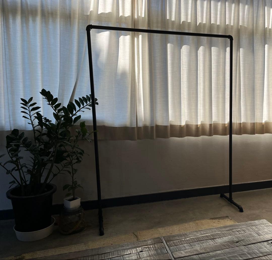 ハンガーラック アイアン ガス管 店舗 什器 収納 シンプル 黒 パイプ