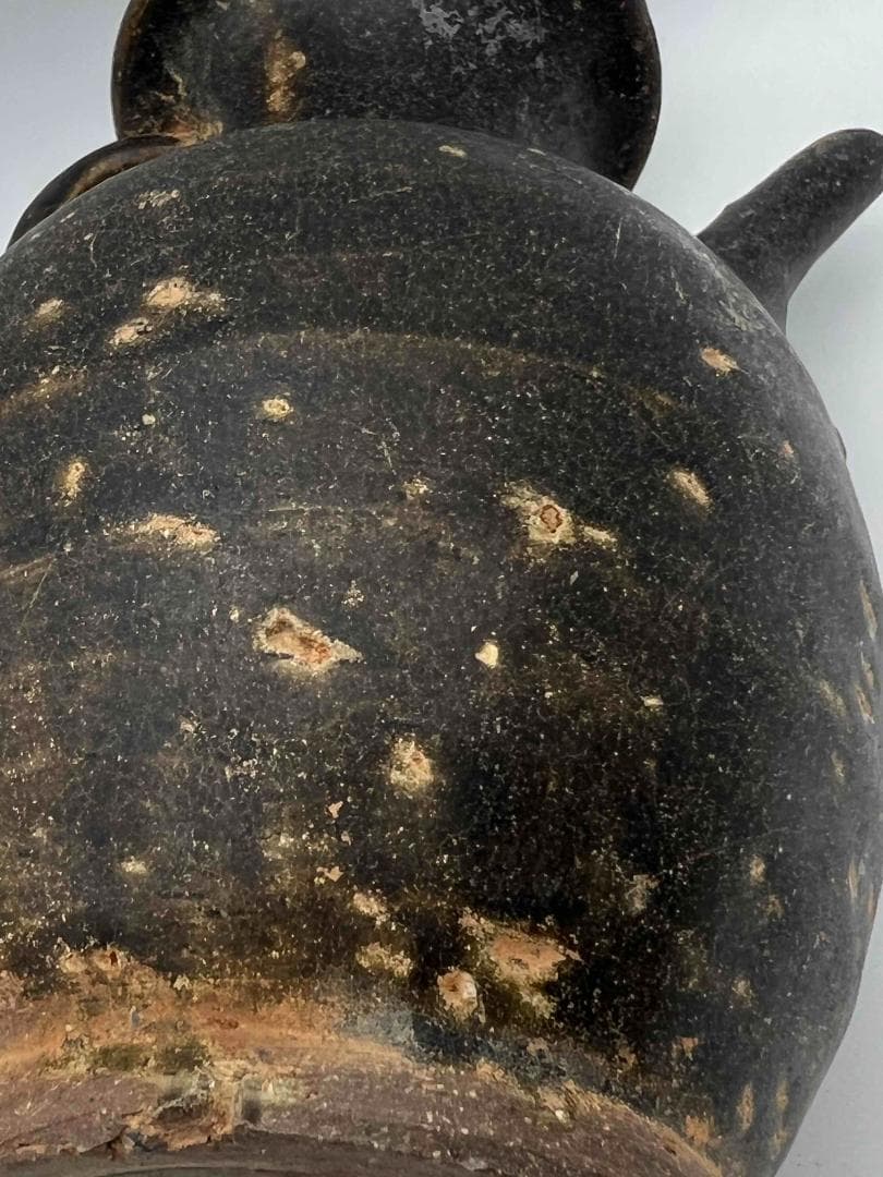 宋 古吉州窯黑釉執壺 水注 水滴水指水差し 古賞物華道香具(A-61)