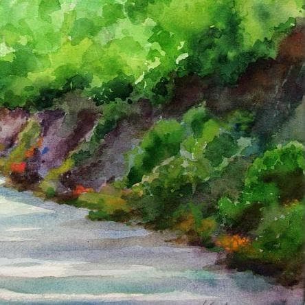 絵画「蝉時雨」　水彩画