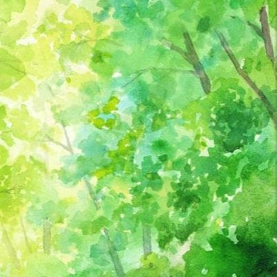 絵画「蝉時雨」　水彩画