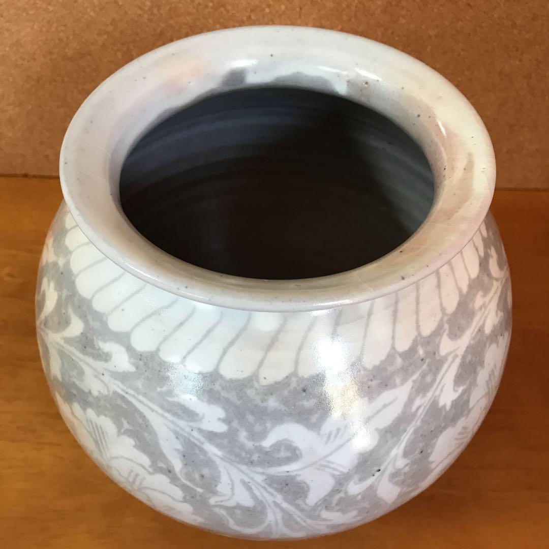 岐阜県重要無形文化財 加藤幸兵衛　掻落 花瓶 TG10