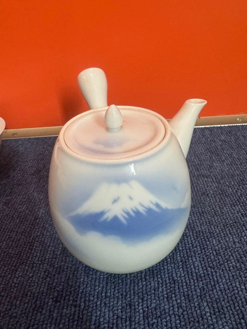 1836 深川製磁 富士山文 茶器セット 急須1客 湯呑5客