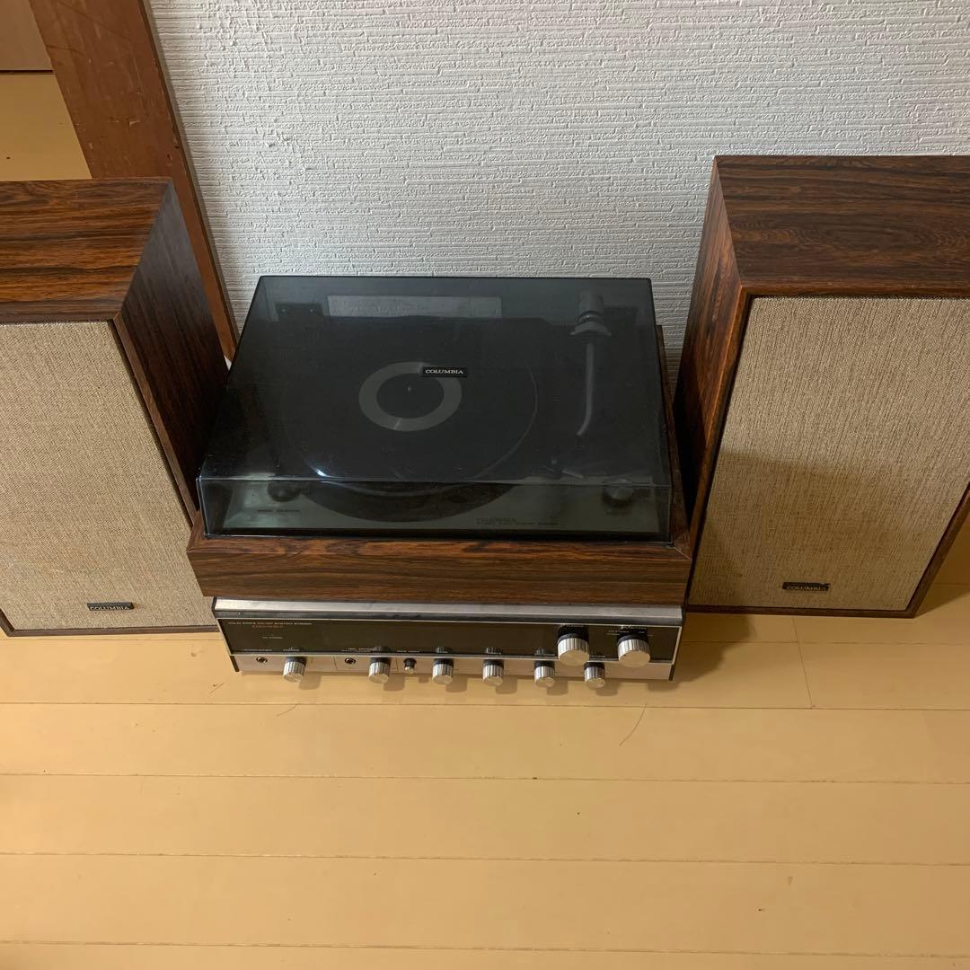 ジャンク品 COLUMBIA レコードプレイヤー スピーカー レトロ - メルカリ