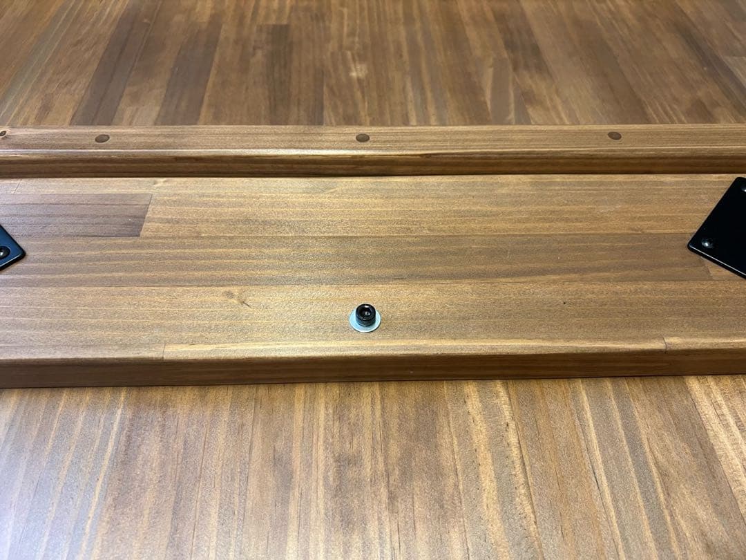 オーダー】 テーブル 正方形 80cm パイン ウォルナット調 ボルト連結脚