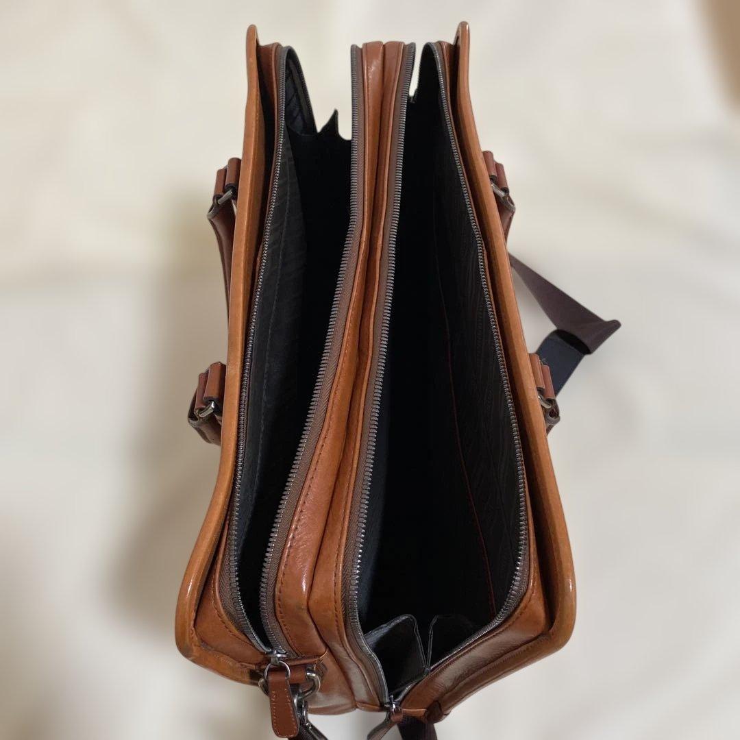 FUJI TAKA ビジネスバッグ レザー　ブラウン