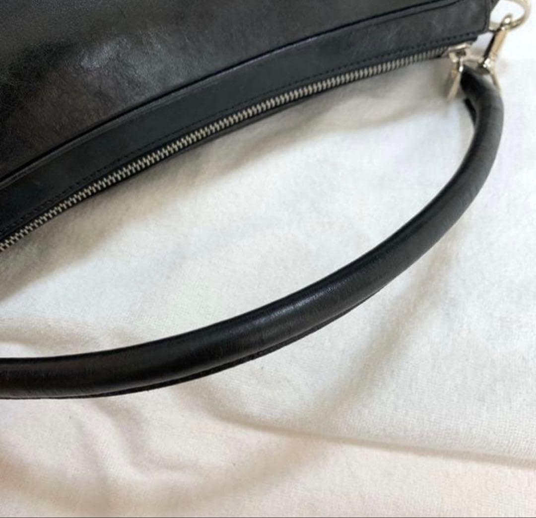 HIROFU ブラックレザーハンドバッグ