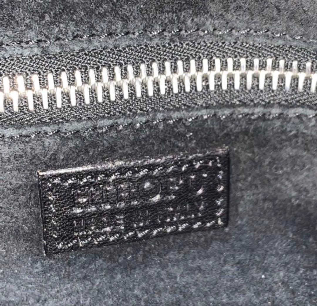 HIROFU ブラックレザーハンドバッグ