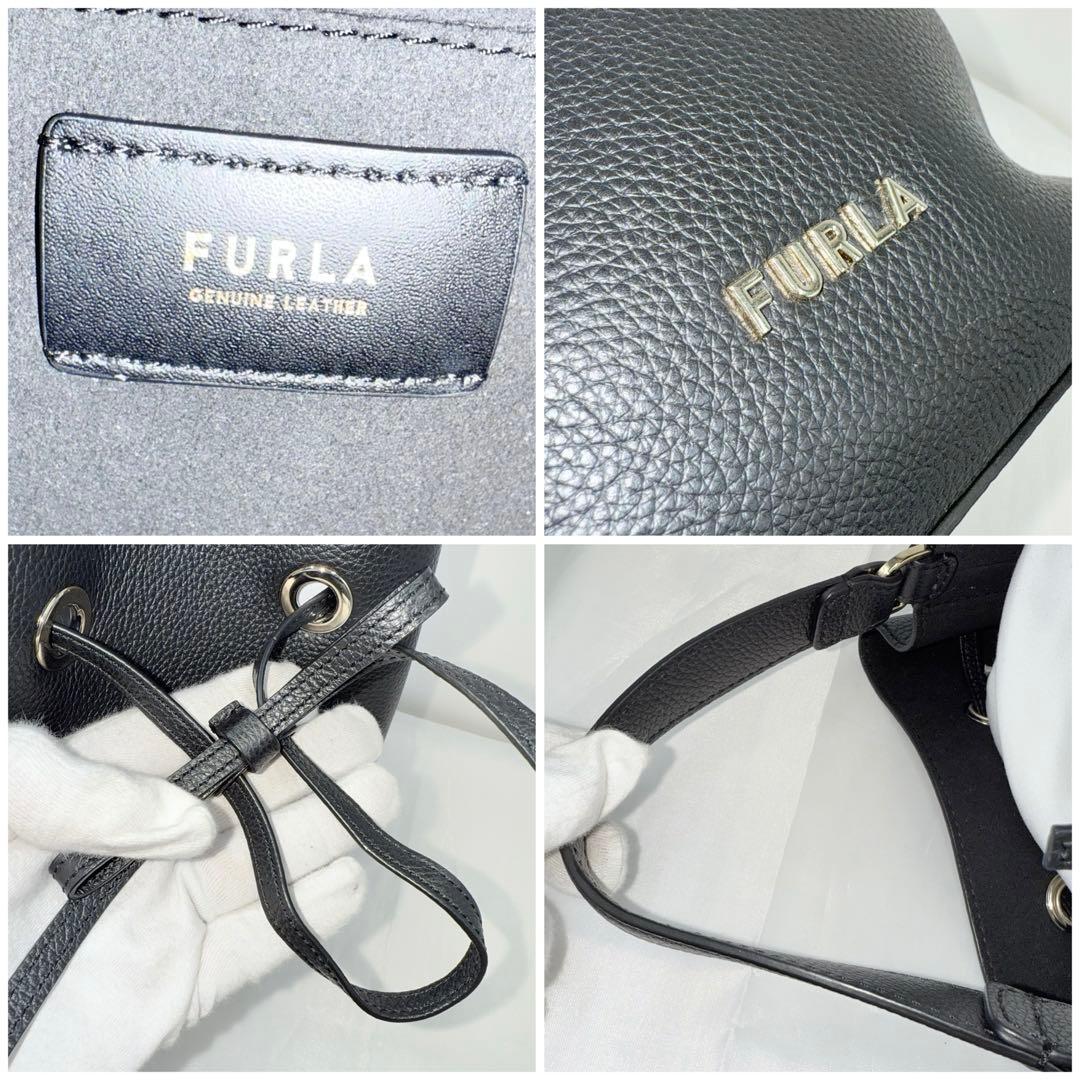 ✨美品✨FURLA フルラ コスタンザ 2WAY バケットバッグ ブラック 巾着