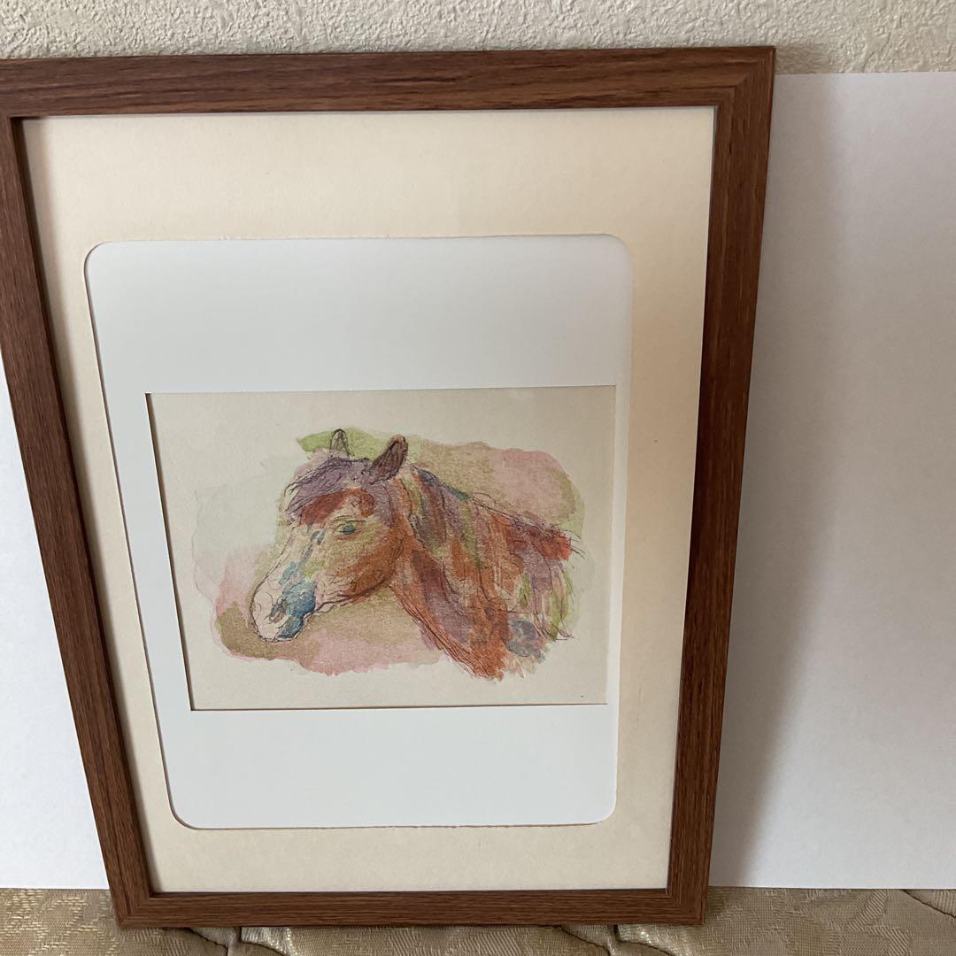 坂本繁二郎 木版 《 馬 の 首 》 1958年 制作 額装